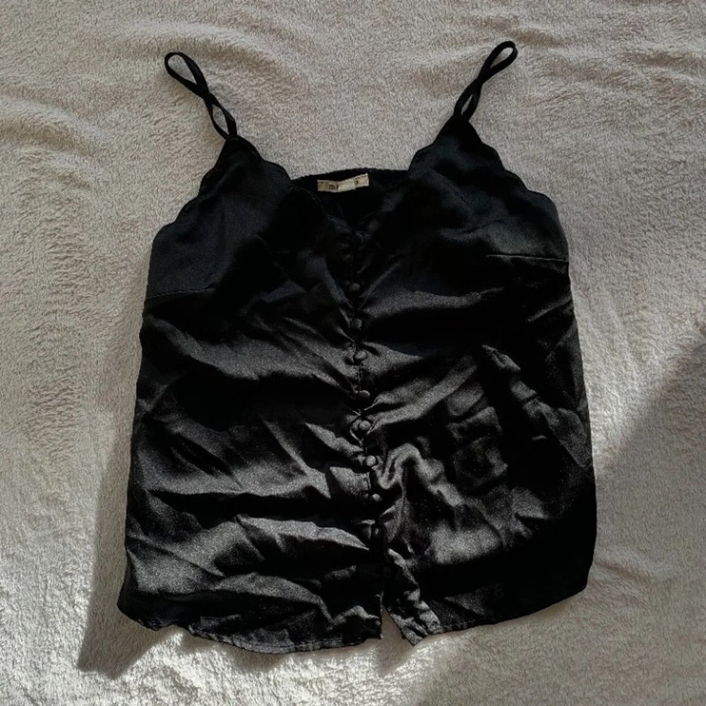 satin black cami